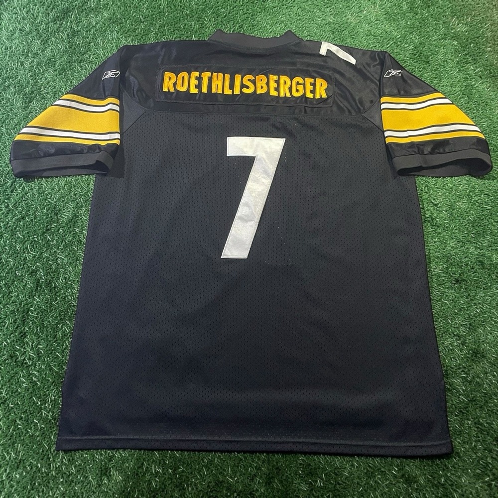 Ben Roethlisberger Steelers Authentic Reebok Black Jersey 52 Super Bowl XL 7009A